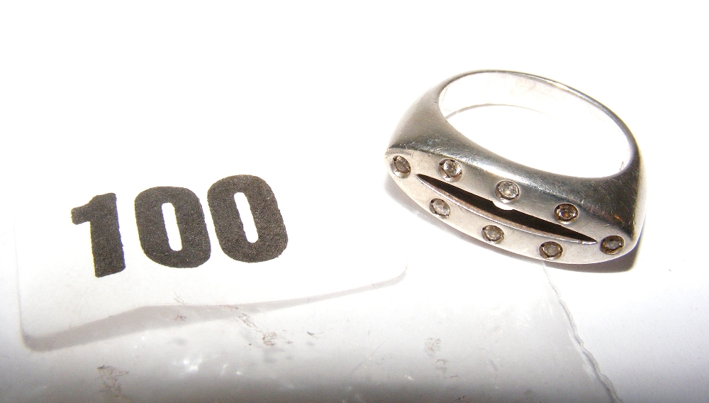 A sterling silver modernist ring, ring s