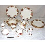 A quantity of Royal Albert Old Country Roses dinner & tea wares. CONDITION REPORT: The tureen lid is