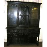 An impressive Georgian c1700's hardwood dresser, with later early Victorian intricate carvings