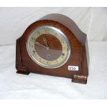 An Art Deco oak cased mantle clock.