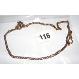 A 9ct gold curb link necklace weighing 1