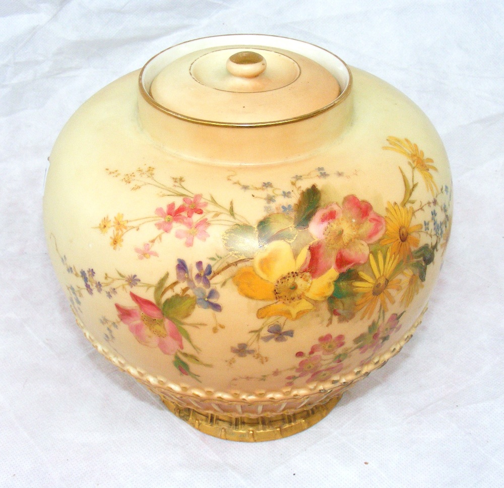 A Royal Worcester blush ivory porcelain