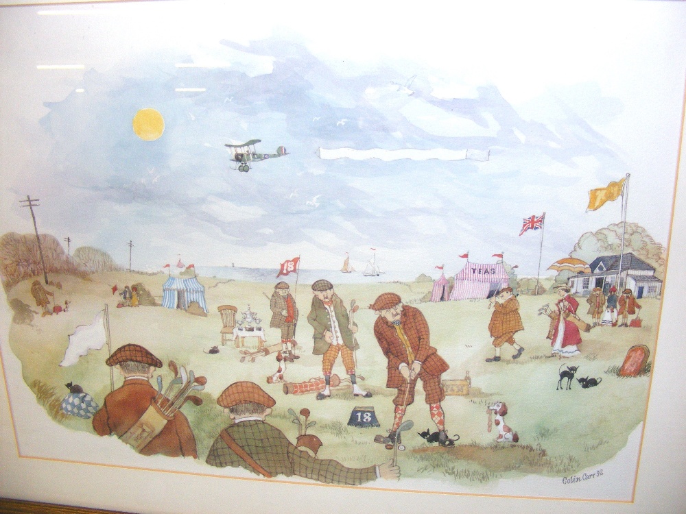 Colin Carr (1929 - 2002) An original signed watercolour painting of a golfing scene signed "Colin - Image 2 of 2