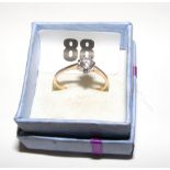 A 14ct gold diamond solitaire ring, appr