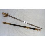 A 19th century Naval officers sword & sc