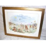 Colin Carr (1929 - 2002) An original signed watercolour painting of a golfing scene signed "Colin