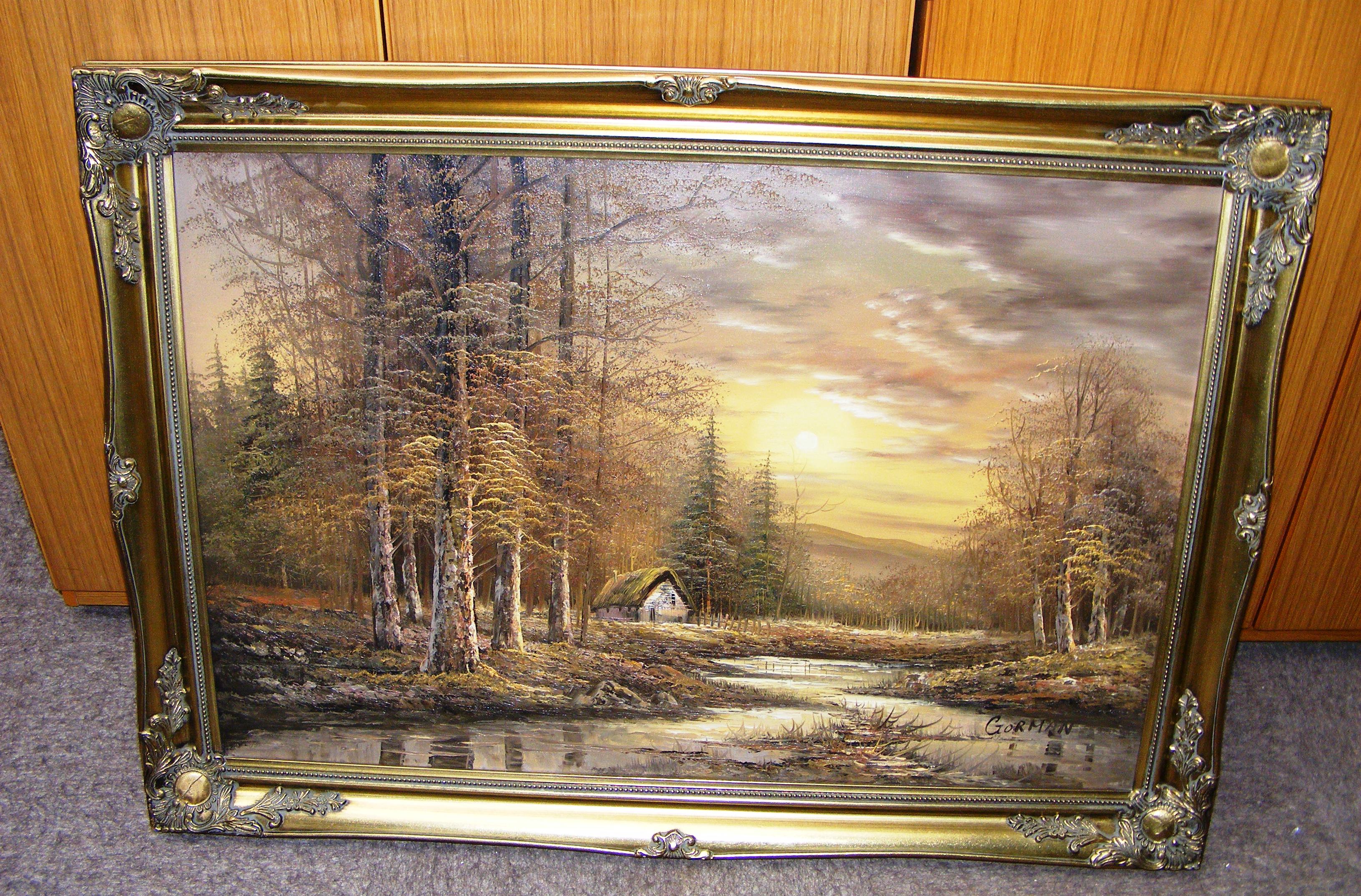 A oil painting signed by the artist "Gorman" to the bottom right. CONDITION REPORT: Note: we do - Image 2 of 2