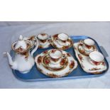 A Royal Albert Old Country Roses porcelain part tea service. CONDITION REPORT: No chips or cracks