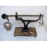 A set of balance scales.