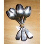 A selection of sterling silver spoons assayed for Edinburgh, Glasgow & London,