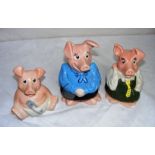 Three vintage Natwest pigs. CONDITION REPORT: Note: we do not offer an in house postage service,