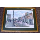 A Ken Howard, Belfast 75, print, framed & glazed.