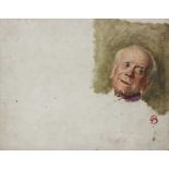 Francesco BRUNERY (1849-1926)	 "Etude de personnage"	 huile sur panneau	 monogrammée en bas à droite