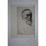 Alphonse LEGROS (1837-1911)	 "Portraits"	 eaux-fortes	 lot de 3 pièces	 dont le portrait de G. F.