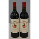 2 Blles	CH. LA ROSE VOSEL	Lalande de Pomerol	1992 Et. à peine tâchées. N : mi/bas goulot.