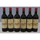 6 Blles	CH. BOUSCAUT	Graves GCC	1978	 Et. fanées et tâchées (3 avec 2 légers accrocs).			 N : 3 tout