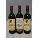 Lot de 3 blles comprenant :			 1 Blle	CH. LE PRIEUR DE LABATUT        Bordeaux	1985	 	Médaille d'