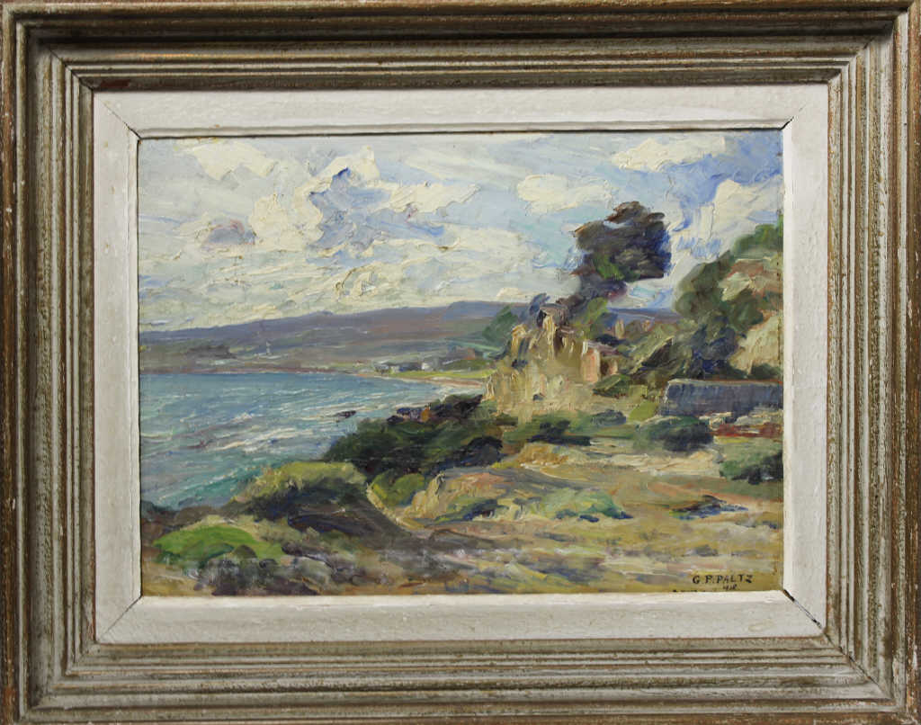 G.P. PALTZ (XIX-XXe), "Bord de mer" 1916, huile sur panneau signée, datée et dédicacée en bas à - Image 2 of 4