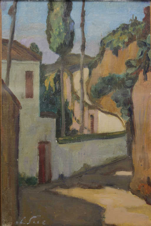 Louis SÜE (1875-1968), "Rue en Espagne", huile sur toile marouflée sur panneau signée en bas à