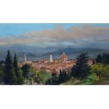 Jacques COQUILLAY (1935) (Peintre de la marine), "Vue de Florence", pastel et rehauts de gouache,