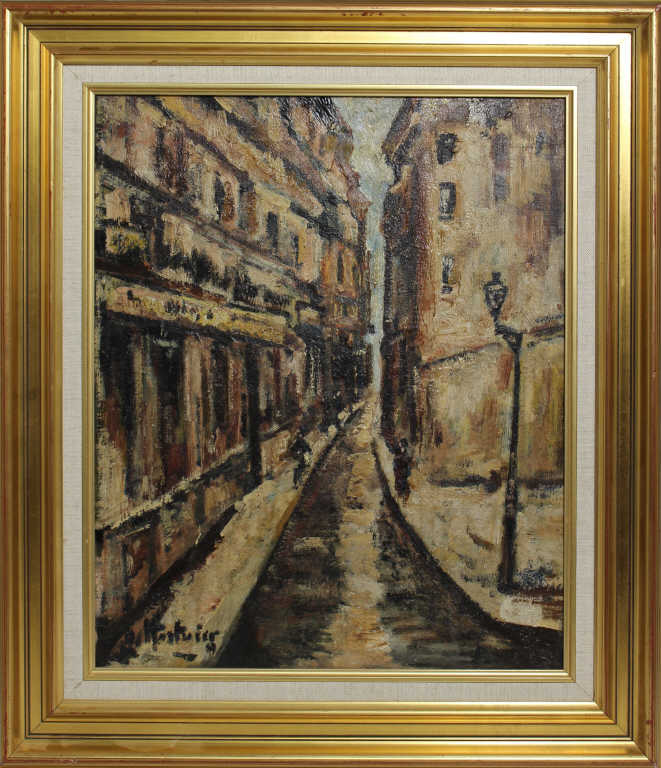 Max HARTWIG (1873-1939), "Rue de Paris", huile sur toile signée en bas à gauche, 45 x 37 cm - Image 2 of 4