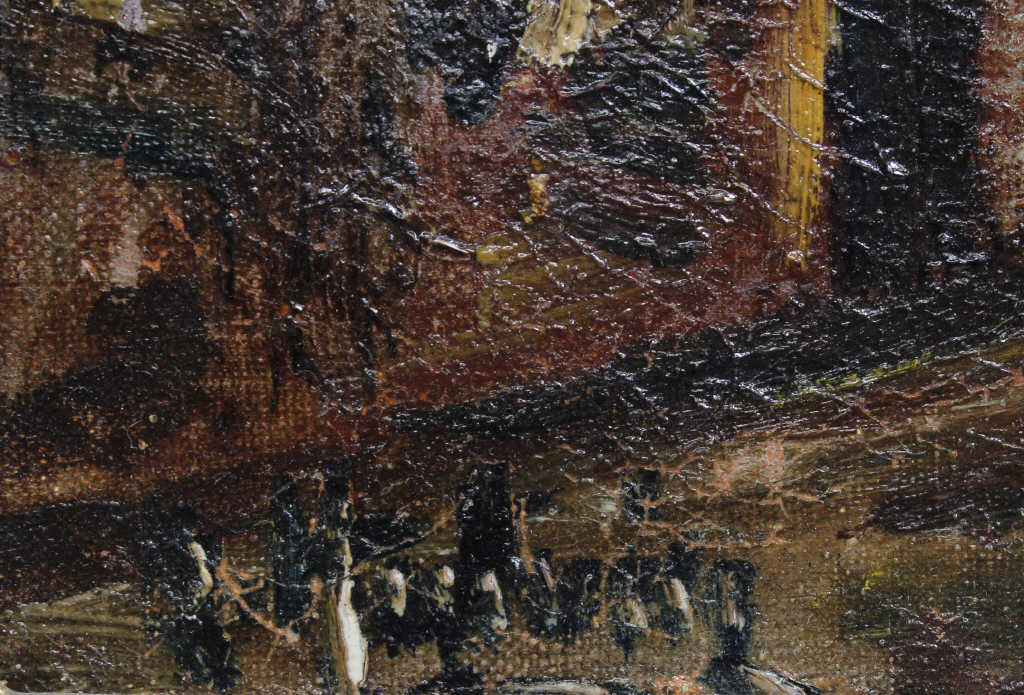 Max HARTWIG (1873-1939), "Rue de Paris animée", huile sur toile signée en bas à gauche, 26 x 33 cm - Image 2 of 4