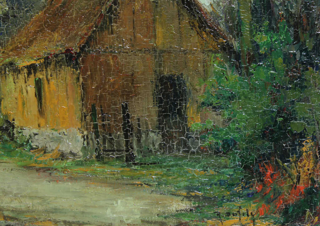 R.DUFILY (XXe), "Chemin de campagne à Belmesnil", huile sur toile, signée en bas à droite, 46 x 38 - Image 2 of 4