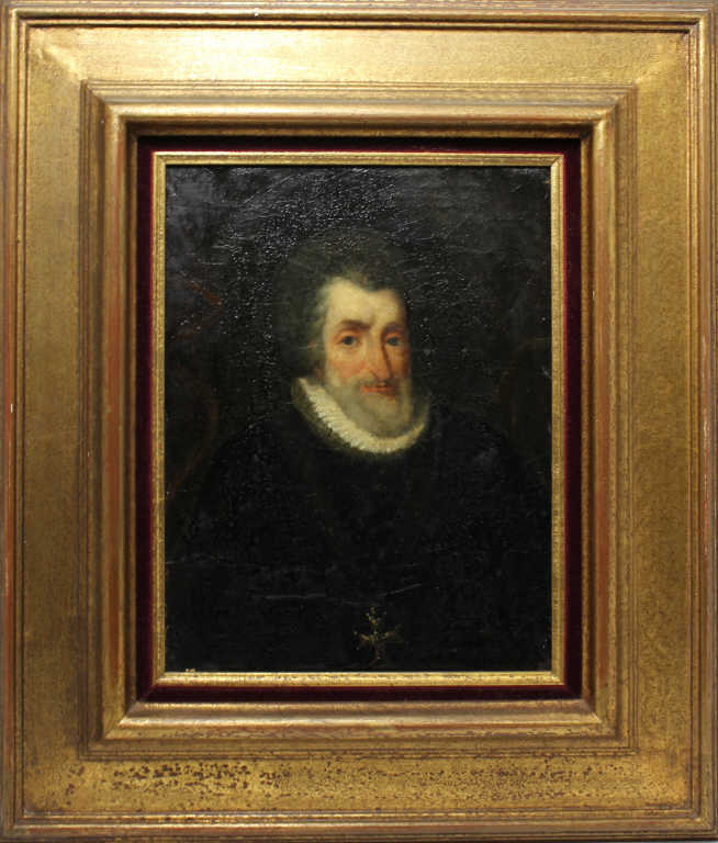 Ecole espagnole du 17e siècle, "Portrait d'homme de qualité", huile sur toile, 32 x 23.5 cm (cadre