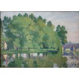 Paul DE CASTRO (1882-1939), "Paysage au Printemps", huile sur toile signée en bas à gauche, 51 x