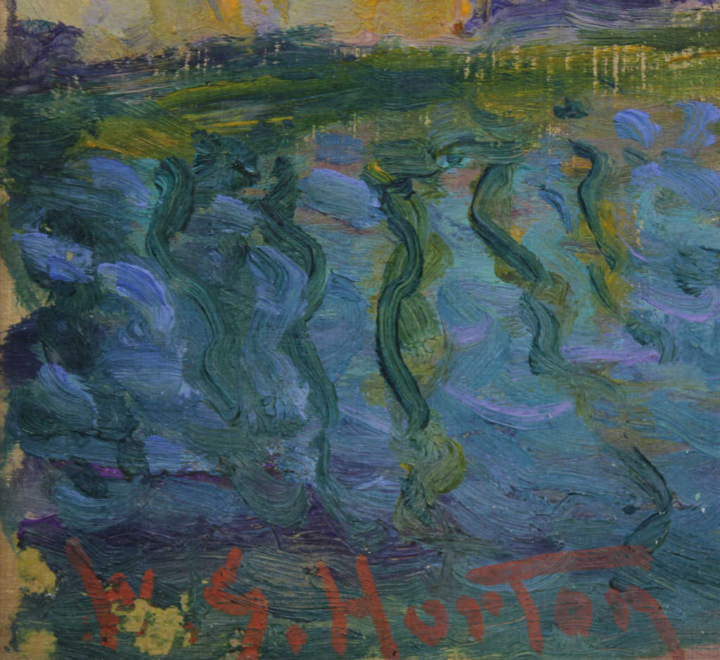 William Samuel HORTON (1865-1936), "Maison près de la rivière", huile sur panneau, signée en bas à - Image 3 of 4