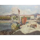 G.P. PALTZ (XIX-XXe), "Voiliers à quai", huile sur toile signée et datée en bas à droite, 46 x 61