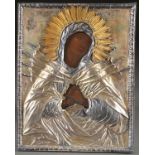 A RUSSIAN ICON OF THE MOTHER OF GOD MELTER OF EVIL HEARTS, 19TH CENTURY. Painted in the Italianate