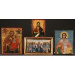 A GROUP OF FOUR GREEK ICONS, 18TH AND 19TH CENTURY.   Comprising an icon of the Mother of God
