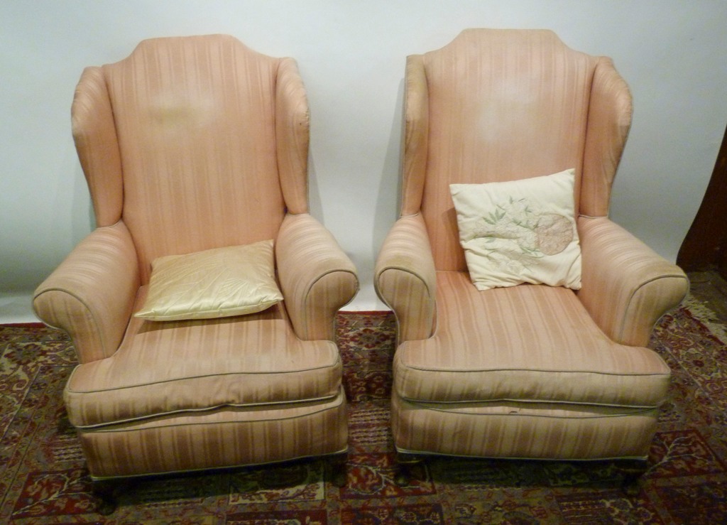 A Pair of Early 20th Century Wingback Ar