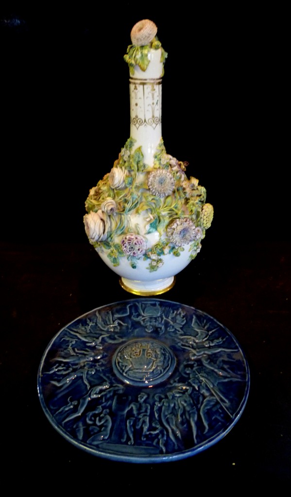 An English Porcelain Foliate Encrusted C