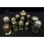 A Collection of Twelve Silver Pepper Pot