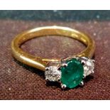 An 18ct. Yellow Gold Emerald and Diamond