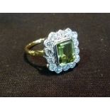 An 18ct. Yellow Gold Peridot and Diamond