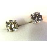 A Pair of 18ct. White Gold Diamond Ear S