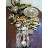 A Collection of Silver Plated Flatware a