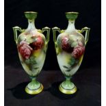 A Pair of Royal Worcester Oviform Two Ha