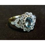 An 18ct. Yellow Gold Aquamarine and Diam