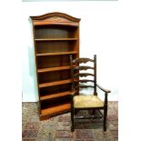 A Reproduction Narrow Bookcase, with a m