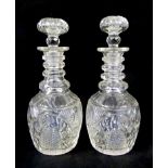 A Pair of George III Cut Glass Decanters