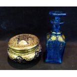 A 19th Century Blue Glass and Gilt Decor