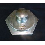 A Birmingham Silver Capstan Inkwell with