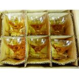 A Set of Six Whitefriars Amber Glass Ped