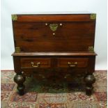 An Oriental Hardwood Chest on Stand, the