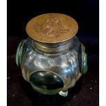 A London Silver and Cut Glass Inkwell, t