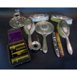 A Chester Silver Six Piece Dressing Tabl